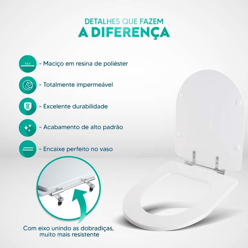 Assento Sanitário Decorado Riviera Verde (água Marinha) para Celite - 4