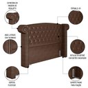 Ver imagem 3 de Cabeceira Cama Box Queen 160cm Provença P02 Sintético Marrom - Mpozenato