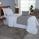 Ver imagem 1 de Kit 3 Pçs Peseira Cama Solteiro Comfort Almofada Cheia Matelado Microfibra Cinza