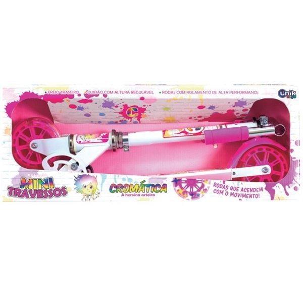 Patinete Mini Travessos Feminino Cromatica UNIK TOYS PT1939-F - 1