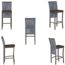 Ver imagem 5 de Mesa Bistrô e 4 Banquetas Roma Marrom Corda Náutica Estofado 9 Trama Original