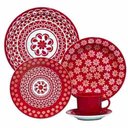 Ver imagem 1 de Jogo de Jantar Floreal Renda 20 Peças - Oxford Porcelana - Vermelho - Renda