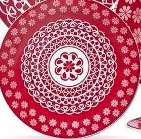 Jogo de Jantar Floreal Renda 20 Peças - Oxford Porcelana - Vermelho - Renda - 3