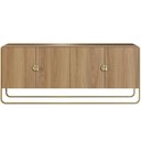 Ver imagem 3 de Aparador Buffet Alek A03 4 Portas 2 Prateleiras MDP Dourado Lyam Decor