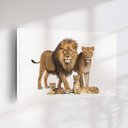 Ver imagem 2 de Quadro Decorativo Família Leões Fundo Branco