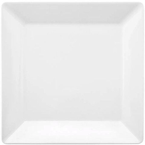 Prato Raso Quadrado Quartier Branco 26,5cm Porcelana Oxford