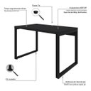 Ver imagem 7 de Escrivaninha Mesa Escritório Home Office 1,20x0,70 Yon 40mm Preto Tx