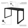 Escrivaninha Mesa Escritório Home Office 1,20x0,70 Yon 40mm Preto Tx - 7