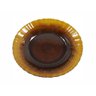 Kit 6 Prato De Vidro Fundo Marrom Ambar 22cm Crystal - 1