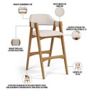 Ver imagem 4 de Kit 06 Banquetas Altas para Cozinha Sala de Jantar Bar Suran L02 Linho Cru - Lyam Decor