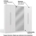 Ver imagem 2 de Guarda-Roupa 6 Portas e Espelho Kappesberg - Branco