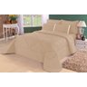 Kit Edredom + Lençol Aconchego Dupla Face Casal Queen 6 Pç Caqui - 1