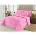 Ver imagem 1 de Kit Edredom + Lençol Aconchego Dupla Face Casal Queen 6 PÇ Rosa