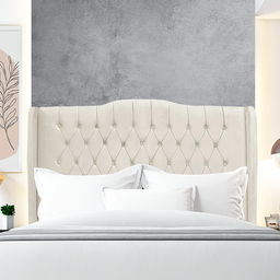 Cabeceira de Cama Box Queen 160 Cm Dubai Premium - Veludo Bege Claro - 3