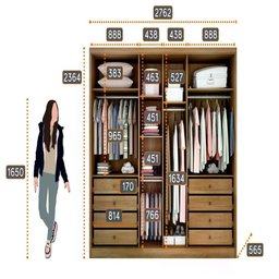 Guarda Roupa Robust 6 Portas 8 Gavetas 1 Espelho Cor:cumaru Fendi - 3