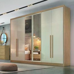Guarda Roupa Robust 6 Portas 8 Gavetas 1 Espelho Cor:cumaru Fendi - 5
