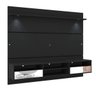 Painel Home Suspenso com Gavetas e LED Angra Preto Acetinado - 1