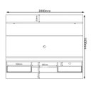 Ver imagem 3 de Painel Home Suspenso com Gavetas e LED Angra Preto Acetinado