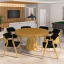 Ver mais imagens de Conjunto Mesa de Jogos Carteado Bellagio Tampo Reversível e 6 Cadeiras Madeira Poker Base Cone Velud