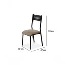 Ver imagem 2 de Conjunto Mesa Jasmim 1,20x0,80 Mdp C/4 Cadeiras Titanium Tampo Nogal Tubo Preto