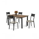 Ver imagem 4 de Conjunto Mesa Jasmim 1,20x0,80 Mdp C/4 Cadeiras Titanium Tampo Nogal Tubo Preto