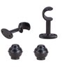 02 Suportes para Varão Simples 28mm Preto com ponteiras - 1