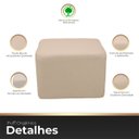 Ver imagem 3 de Puff Retangular Decorativo para Sala Orgânico Confortável e Reforçado Bouclé Branco