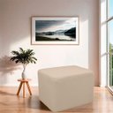 Ver imagem 2 de Puff Retangular Decorativo para Sala Orgânico Confortável e Reforçado Bouclé Branco