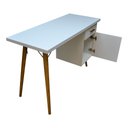Ver mais imagens de Escrivaninha Mesa Estudos Computador Madeira Mdf Pé palito Gaveta Porta 78x120x50cm