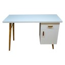 Ver imagem 1 de Escrivaninha Mesa Estudos Computador Madeira Mdf Pé palito Gaveta Porta 78x120x50cm