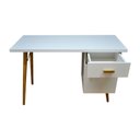 Ver imagem 2 de Escrivaninha Mesa Estudos Computador Madeira Mdf Pé palito Gaveta Porta 78x120x50cm