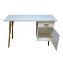 Ver imagem 3 de Escrivaninha Mesa Estudos Computador Madeira Mdf Pé palito Gaveta Porta 78x120x50cm