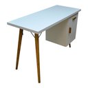 Ver imagem 6 de Escrivaninha Mesa Estudos Computador Madeira Mdf Pé palito Gaveta Porta 78x120x50cm