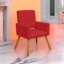 Ver imagem 3 de Conjunto 2 Poltronas Cadeira Estofada Decorativa Camila Suede Vermelho - Incasa Decor
