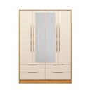 Ver imagem 2 de Guarda Roupa Roupeiro Domo 4 Portas com Espelho 4 Gavetas Cinamon Touch Off White Demóbile