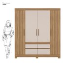 Ver imagem 4 de Guarda Roupa Casal 4 Portas e 4 Gavetas Bilbao Amêndola Touch-off White