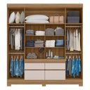 Ver imagem 3 de Guarda Roupa Casal 4 Portas e 4 Gavetas Bilbao Amêndola Touch-off White
