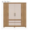 Ver imagem 2 de Guarda Roupa Casal 4 Portas e 4 Gavetas Bilbao Amêndola Touch-off White