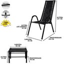 Ver imagem 3 de Conjunto Com 4 Cadeiras E Mesa De Centro Canadá Cor Preto