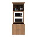 Ver imagem 4 de Paneleiro Torre Quente para Forno/micro-ondas 1 Porta 2 Gavetas 80cm Multimóveis Cr20443 Freijó