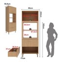 Ver imagem 3 de Paneleiro Torre Quente para Forno/micro-ondas 1 Porta 2 Gavetas 80cm Multimóveis Cr20443 Freijó