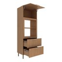 Ver imagem 5 de Paneleiro Torre Quente para Forno/micro-ondas 1 Porta 2 Gavetas 80cm Multimóveis Cr20443 Freijó