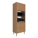 Ver imagem 2 de Paneleiro Torre Quente para Forno/micro-ondas 1 Porta 2 Gavetas 80cm Multimóveis Cr20443 Freijó
