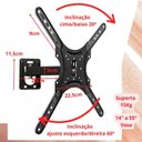 Ver imagem 3 de Suporte de Tv Articulado Parede Monitor Led 14" a 55" Polegadas