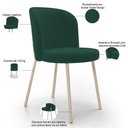 Ver imagem 4 de Kit 02 Cadeiras para Sala de Jantar Cozinha Estofada Gavi Arena L02 Suede Verde Musgo - Lyam Decor