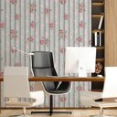 Ver imagem 3 de Papel de Parede Ripado Azul Florido-60x300cm