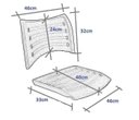 Ver imagem 3 de Kit 10 Cadeiras Universitárias Azul com Porta Livros Prancheta Plástica