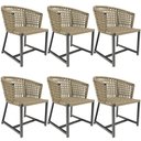 Ver imagem 1 de Kit 06 Cadeiras Decorativas Para Área Gourmet Cozinha Corda Náutica Belize D04 Bege - Lyam Decor