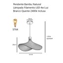 Ver imagem 3 de Pendente Bambu Natural Orgânico C LED Filamento 2400k