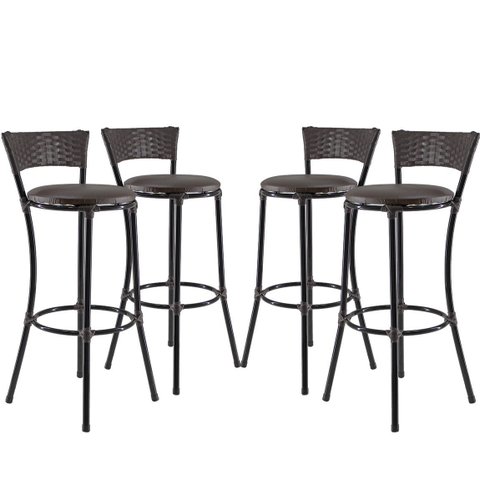 Kit 4 Banquetas Alta Forts Fibra Sintética UV Para Lanchonete, Restaurante, Cafeteria, Cozinha, Área